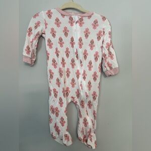 Adorable Pink Floral bamboo baby Footie
